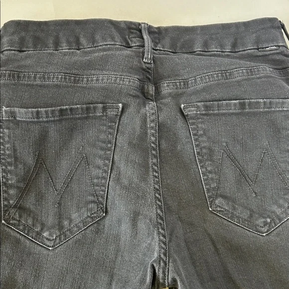 MOTHER THE PIXIE BLACK NOT GUILTY WASH BUTTON FLY SKINNY JEANS SZ 28 - Picture 6 of 13